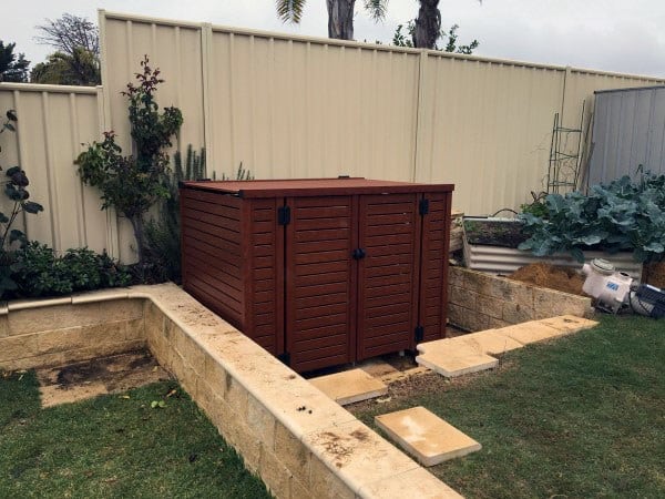 pool wood filter enclosure