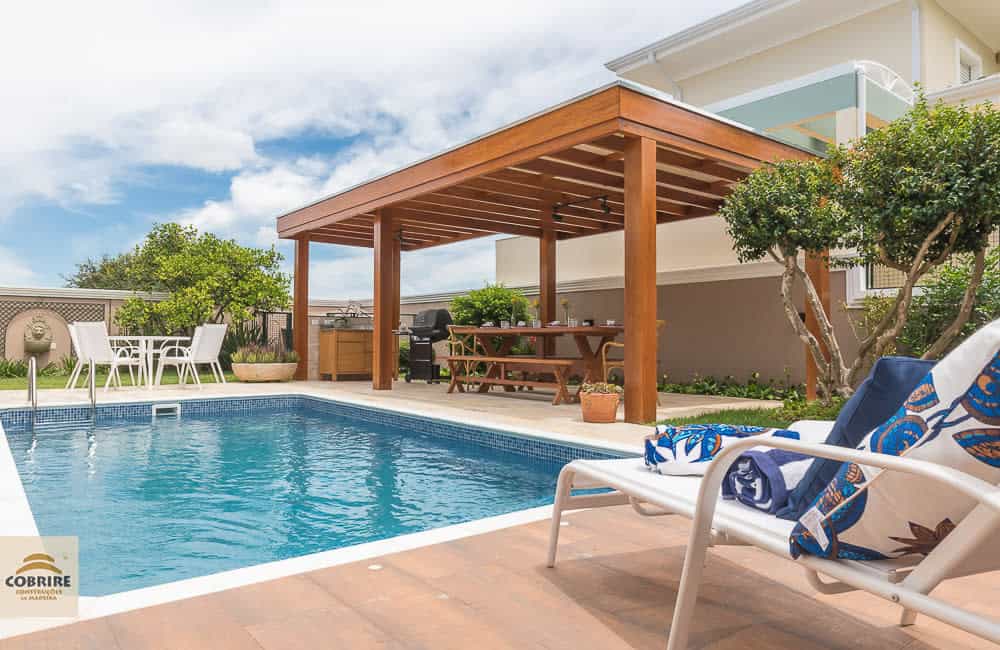 wooden pool patio shade pergola 