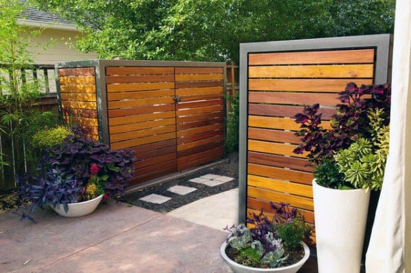 wood slat pool pump cover design