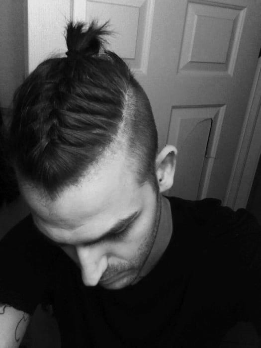 Popular Mens Long Hair Undercut Braided Top