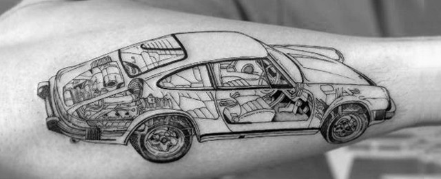 Porsche Tattoo Ideas For Men