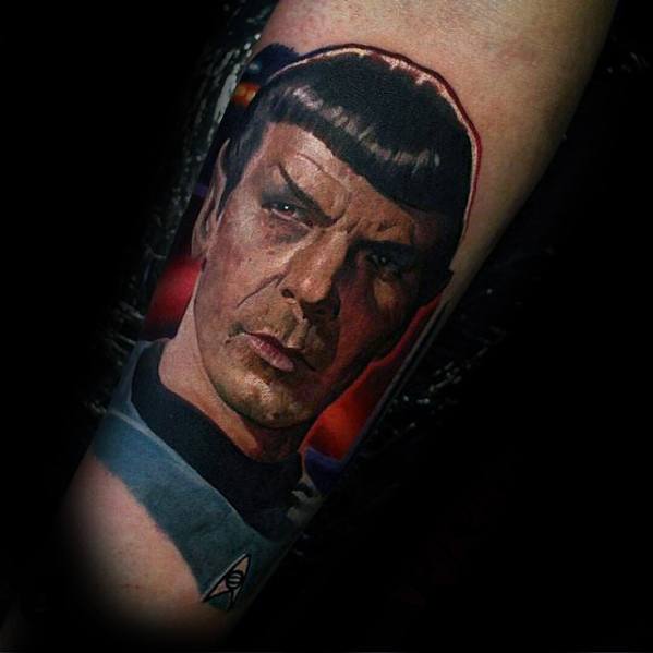 Portrait 3d Forearm Cool Male Star Trek Tattoo Designs