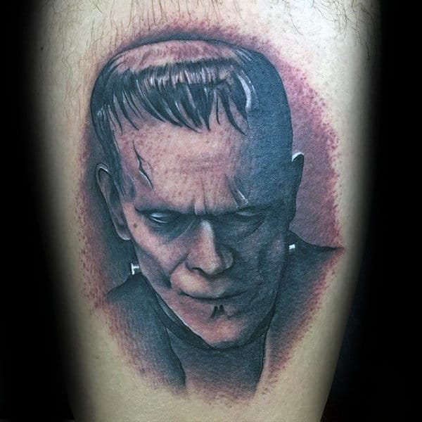 Portrait Of Frankenstein Mens Arm Tattoos
