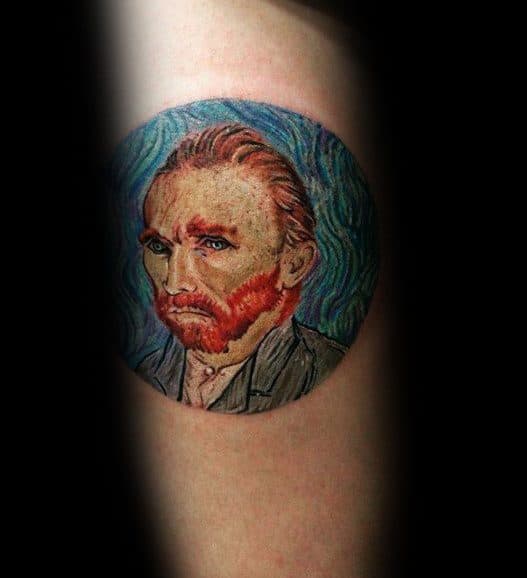Portrait Of Vincent Van Gogh Mens Arm Tattoo