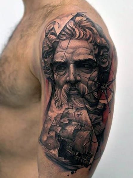 Poseidon Arm Tattoo For Men