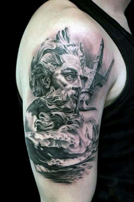 Poseidon Tattoo Swimming For Men