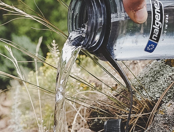 Pouring Out Crystal Clear Clean Water Katadyn Gravity Befree Water Filtration System