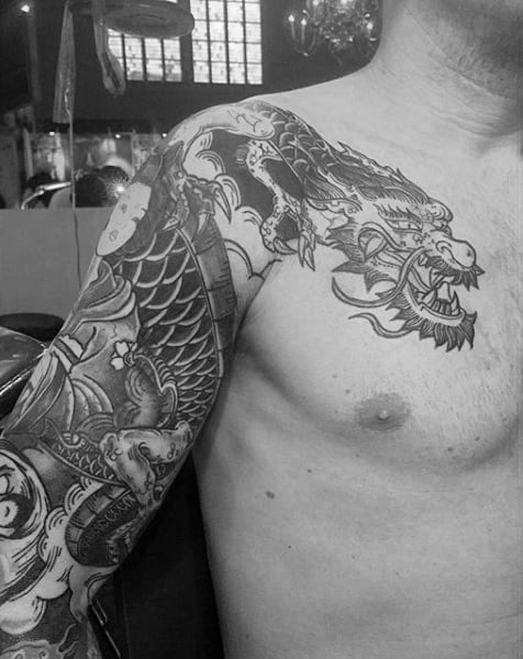 Powerful Dragon Tattoo Male Full Sleeves
