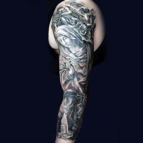 Praying Religious Tattoo Male Sleeves