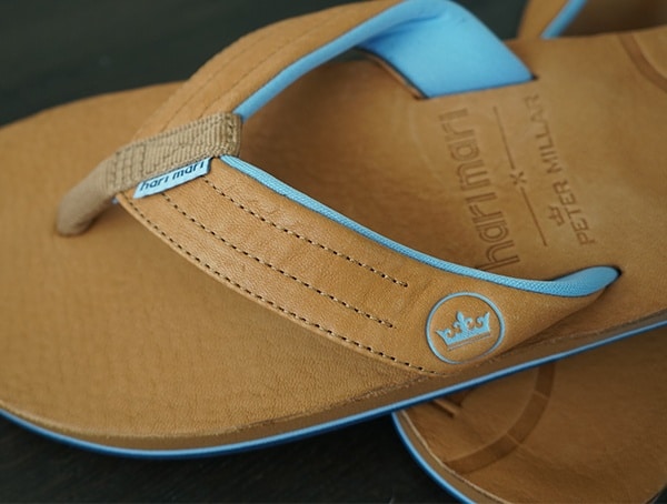 Premium American Horween Leather Mens Hari Mari Peter Millar Flip Flops