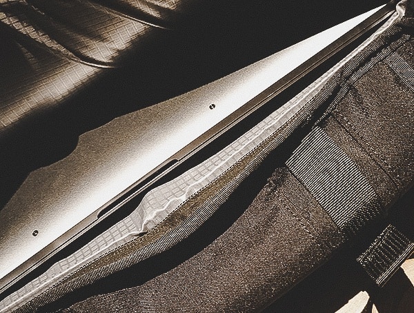 Protected Laptop Compartment Mission Workshop The Rhake Backpack Side View