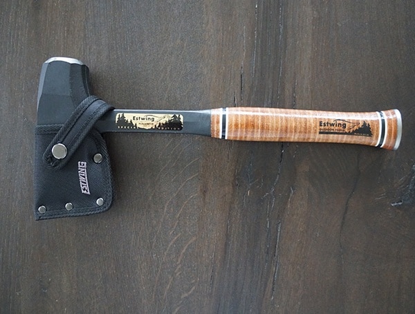 Protective Nylon Sheath Attached To Front Of Estwing Fireside Friend Axe