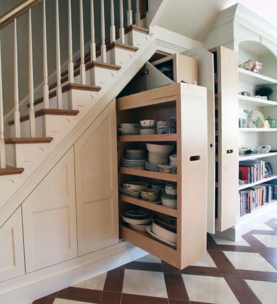 pull out under stairs storage