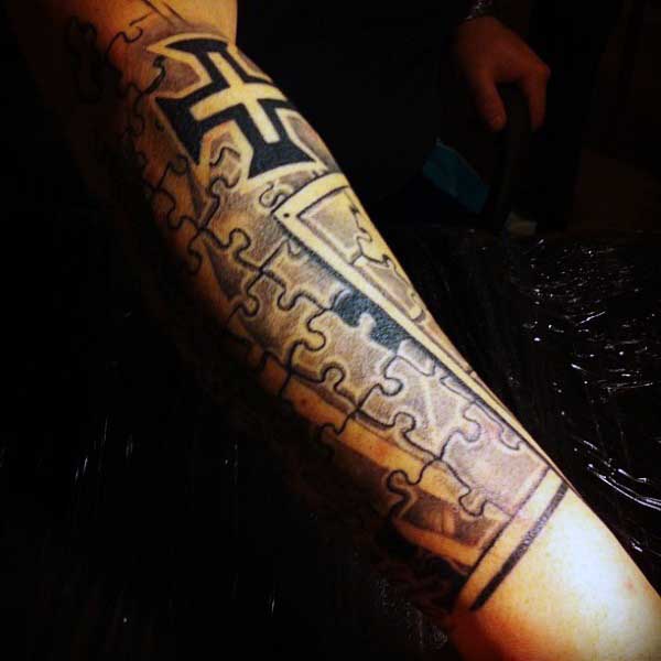 Puzzles Tattoo Designs Men Half Sleeve