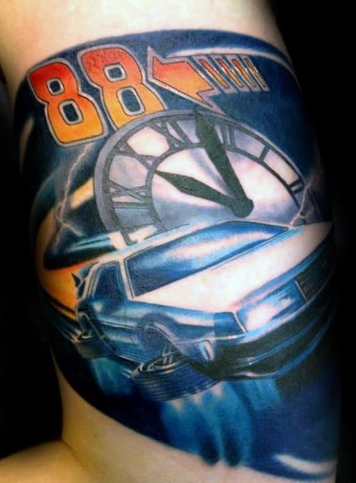 Quarter Sleeve Back To The Future Mens Tattoo Ideas