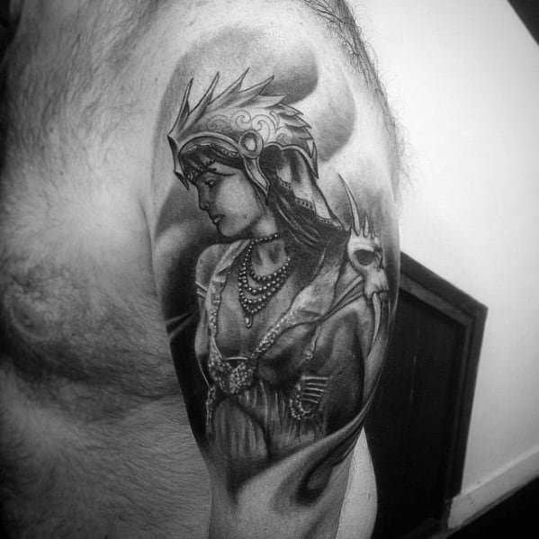 Quarter Sleeve Guys Valkyrie Tattoo Design Idea Inspiration