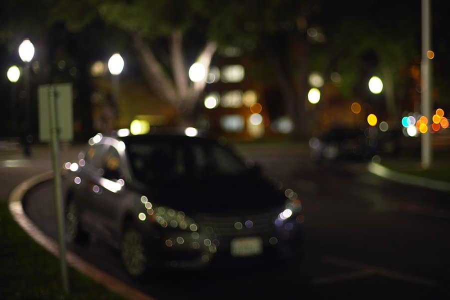 quiet street downtown at night