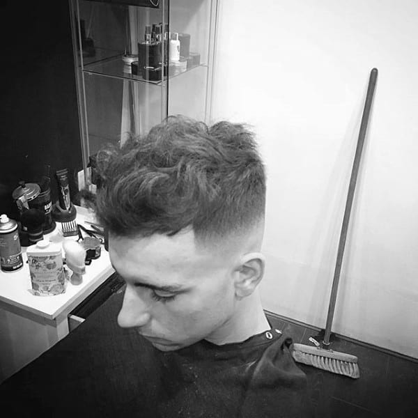 Quiff Mens Curly Hair With Fade