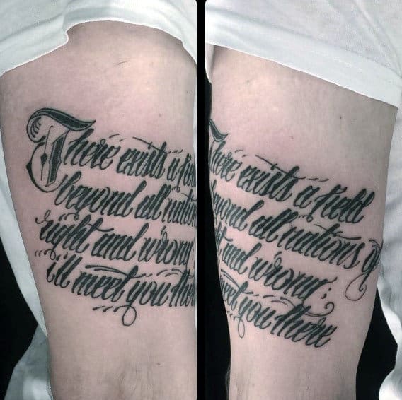 Quote Arm Script Tattoos For Guys