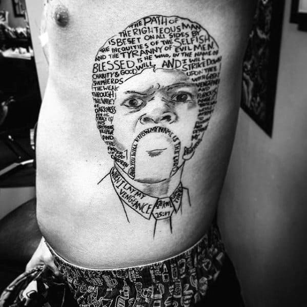 Quote From Samuel L Jackson Mens Pulp Fiction Rib Cage Side Tattoo