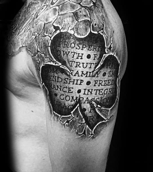 Quote Shamrock Upper Arm Guys Tattoos