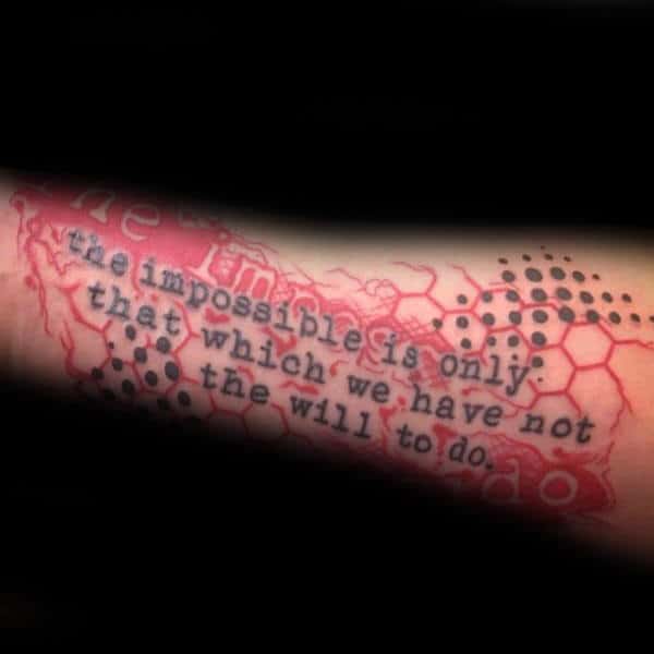 Quote Trash Polka Mens Forearm Tattoo