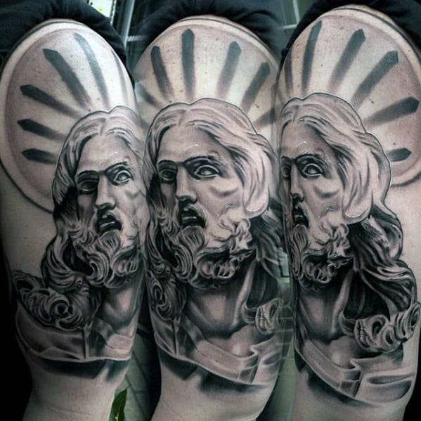 Radiant Jesus Guys Religious Arm Tattoos