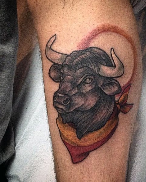 Raging Bull Tattoos On Man