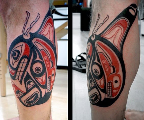 Raging Haida Tattoo Male Legs
