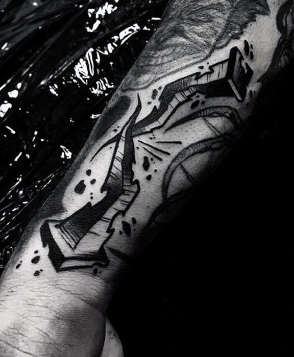 Railroad Spike Filler Tattoo Designs For Men