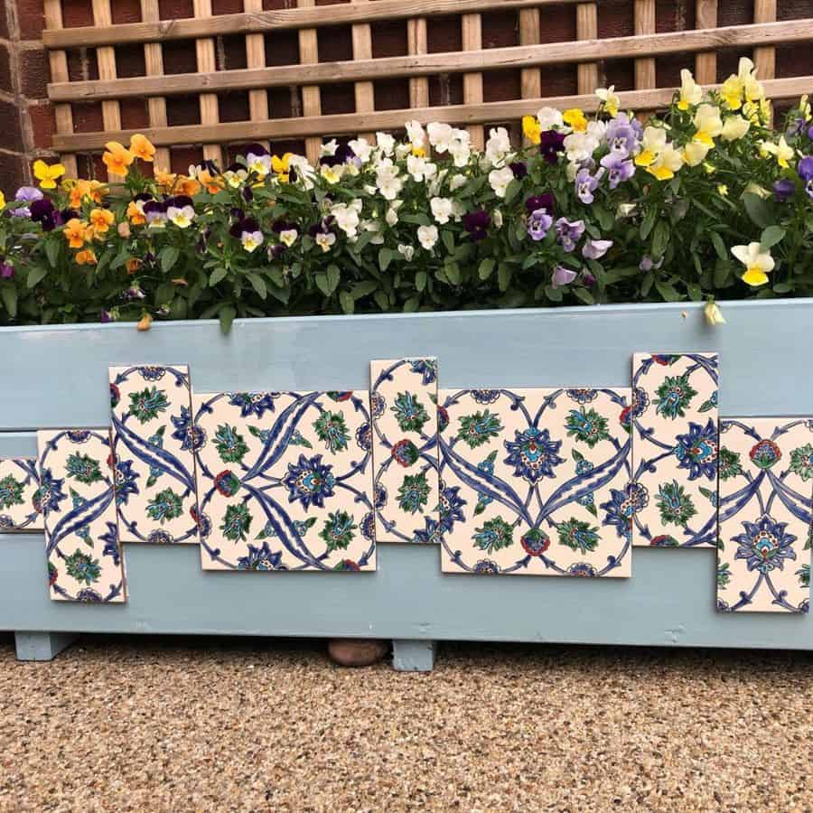 raised flower bed tile pattern