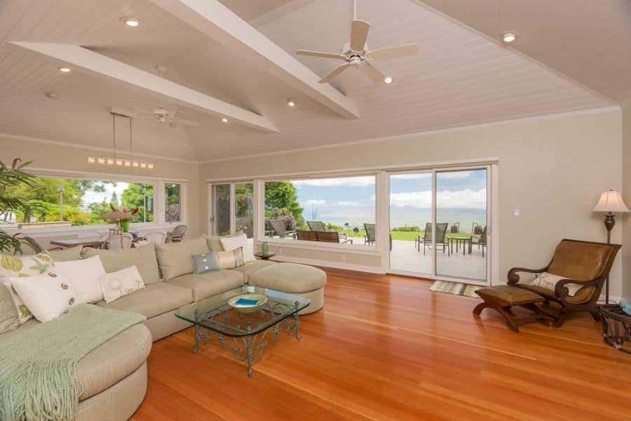 large living room with vinyl wood flooring