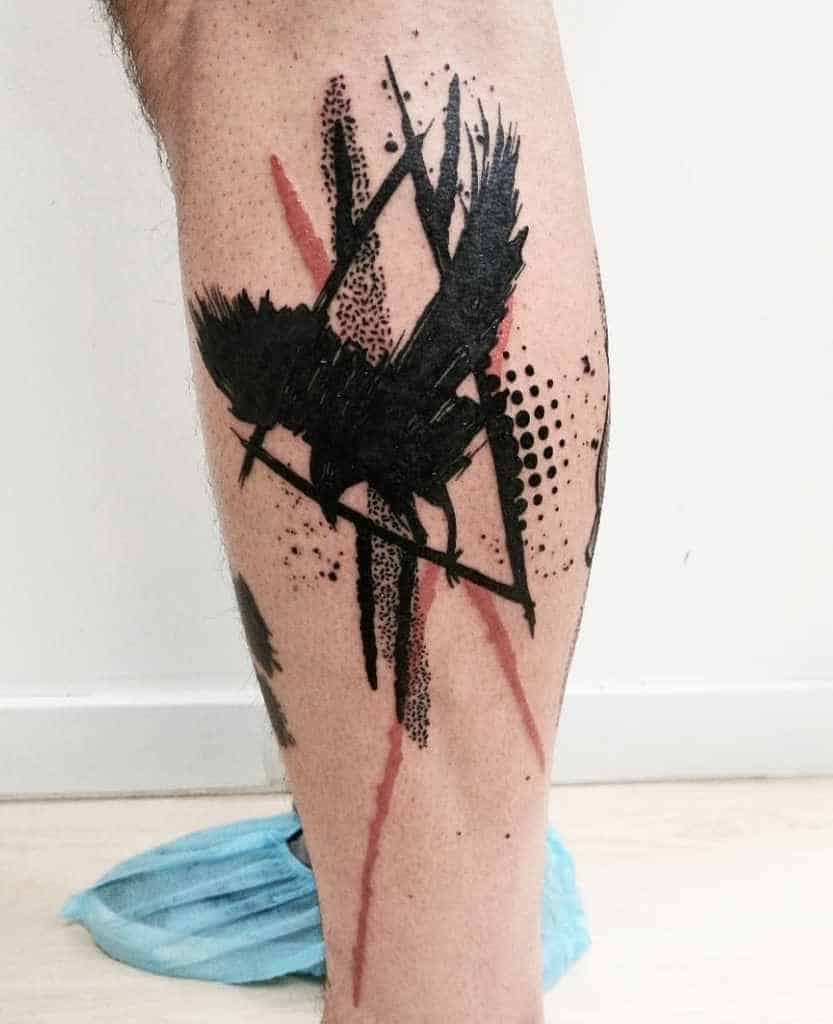 Raven saturated black trash polka style lower leg