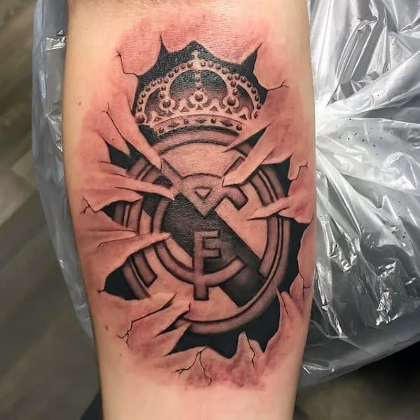 Real Madrid Tattoo Ideas For Gentlemen Forearm