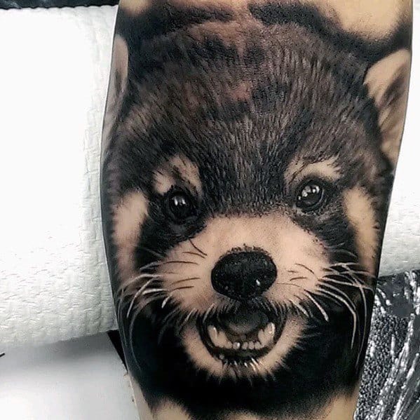 Realistic 3d Arm Male Red Panda Tattoo Ideas
