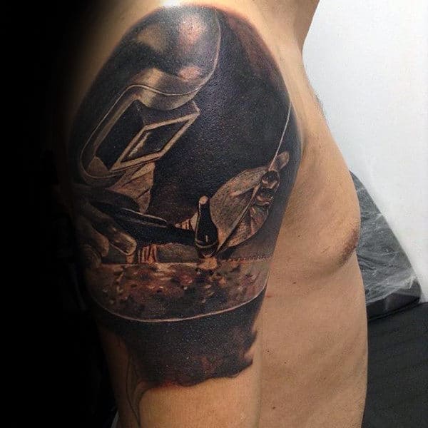Realistic 3d Welding Mens Half Sleeve Tattoo Ideas