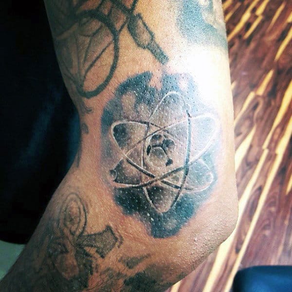 Realistic Atom Male Inner Arm Tattoo Ideas