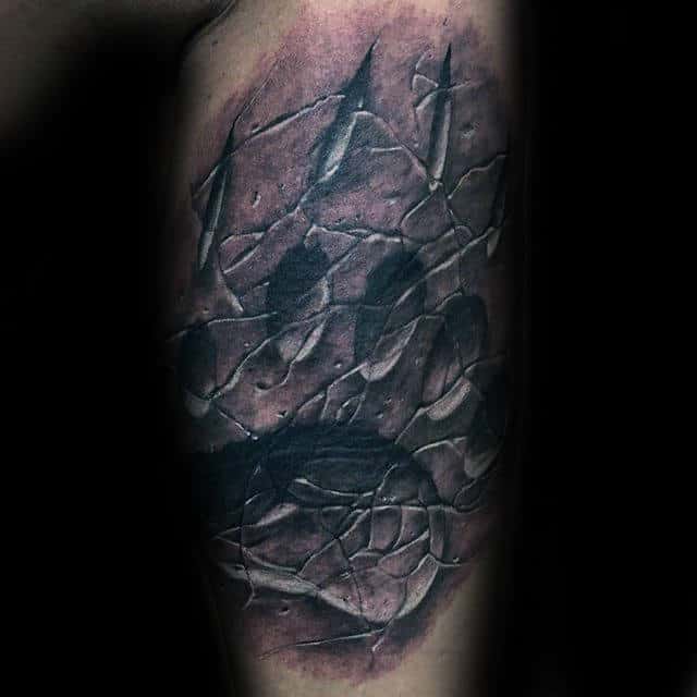 Realistic Bear Claw 3d Male Arm Tattoo Design Ideas