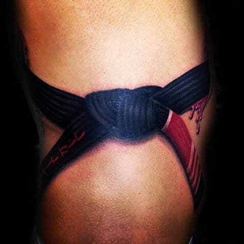 Realistic Belt Mens 3d Jiu Jitsu Tattoo Designs