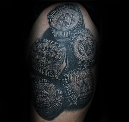 Realistic Diamond Championship Rings 49ers Mens Arm Tattoo