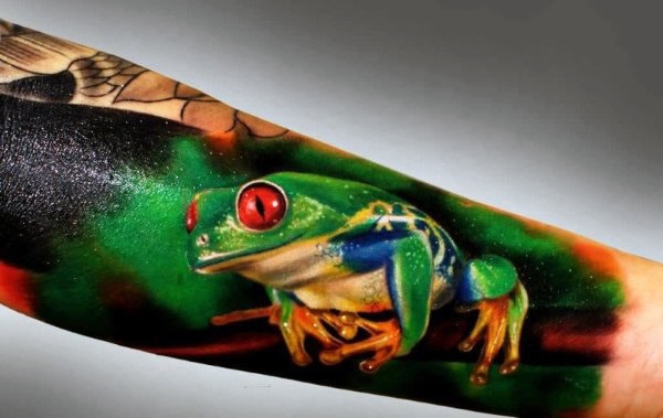 Realistic Forearm Sleeve Frog Tattoos For Guys