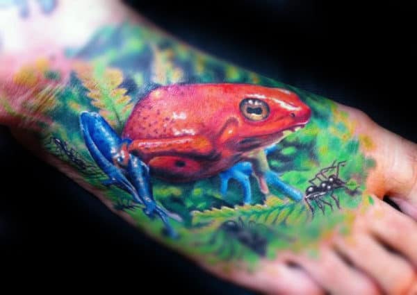 Realistic Frog Foot Tattoos For Men