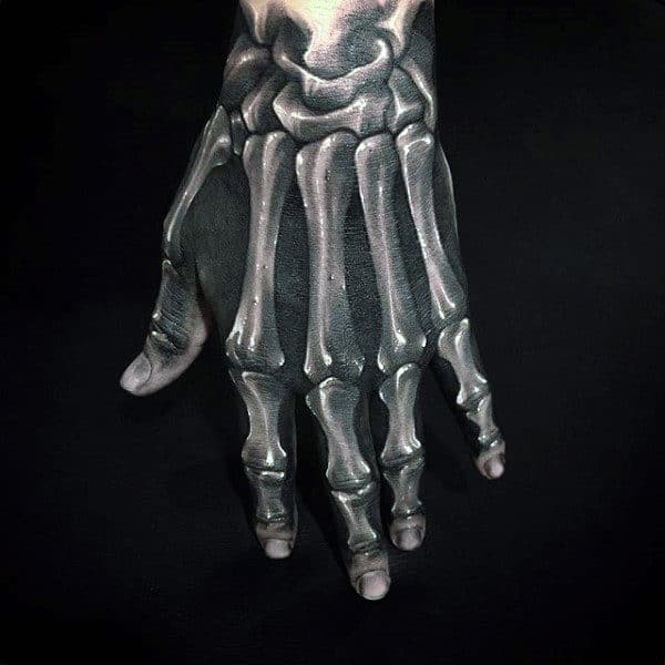 Realistic Guys 3d Skeleton Hand Tattoo Designs