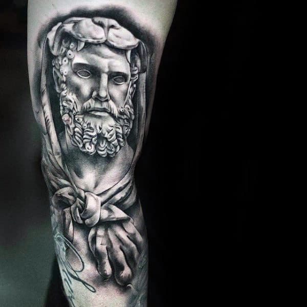 Realistic Hercules Mens Arm Tattoo Design Ideas