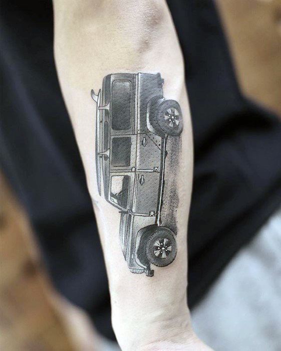 Realistic Jeep Mens Outer Forearm Small Unique Tattoos