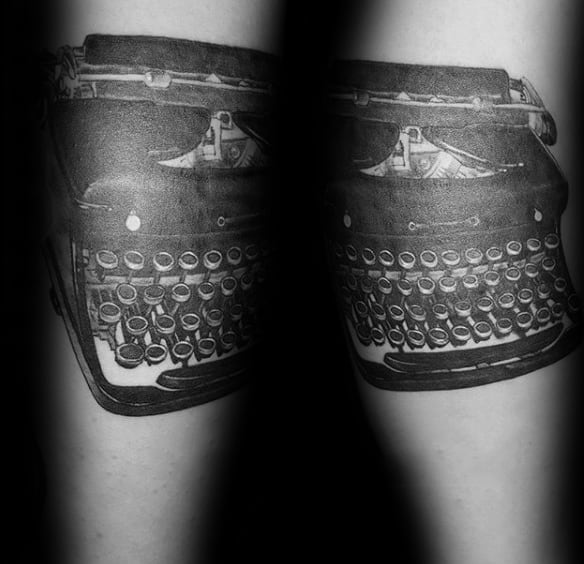 Realistic Male Typewriter Tattoo Ideas