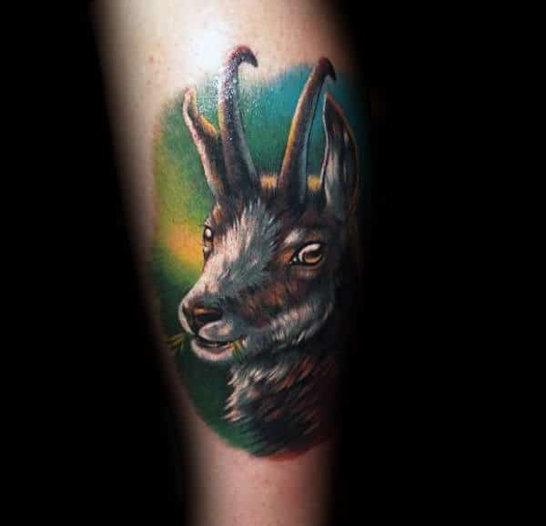 Realistic Mens 3d Goat Arm Tattoos