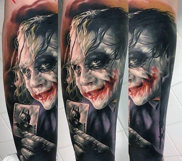 Realistic Mens Joker Sleeve Tattoos