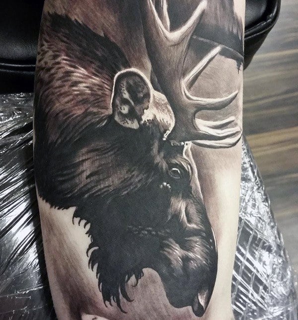Realistic Mens Moose Arm Tattoos