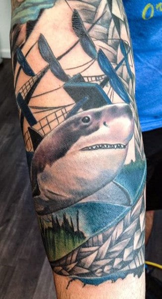 Realistic Men's Shark Tattoos